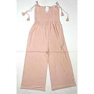 Deep Self Jumpsuit Women's Medium New W/ Tags Pink Wide Leg Romper